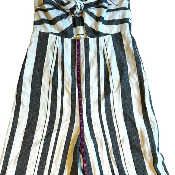 Revolve Majorelle Miles Jumpsuit in Blue Stripe NWOT Strapless Linen Size Medium - Picture 7 of 13